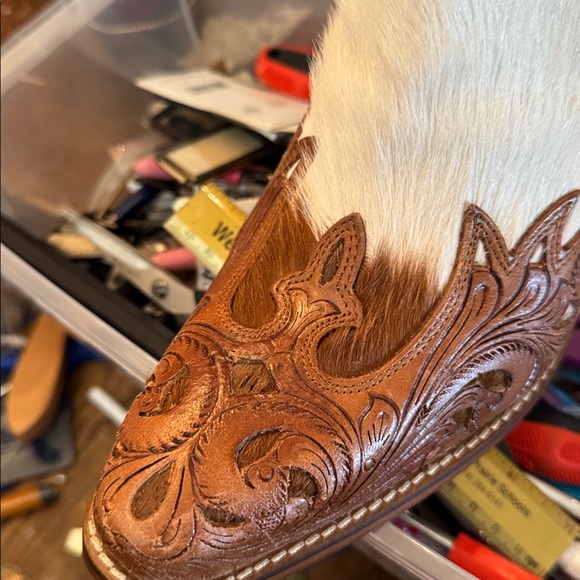 Myra Bag Brown and White Hair on Hide Ankle Boots, Brand New w/bag. - Picture 13 of 14